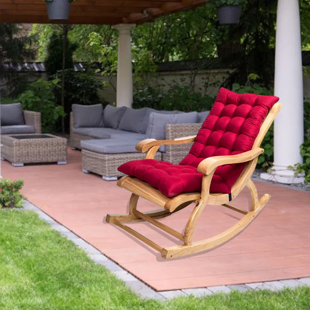 Suede Sun Lounger Stoel kussens niet-slip schommelstoel kussen Garden Recliner gewatteerd dik gevoerde zitkussen met stropdassen 201009