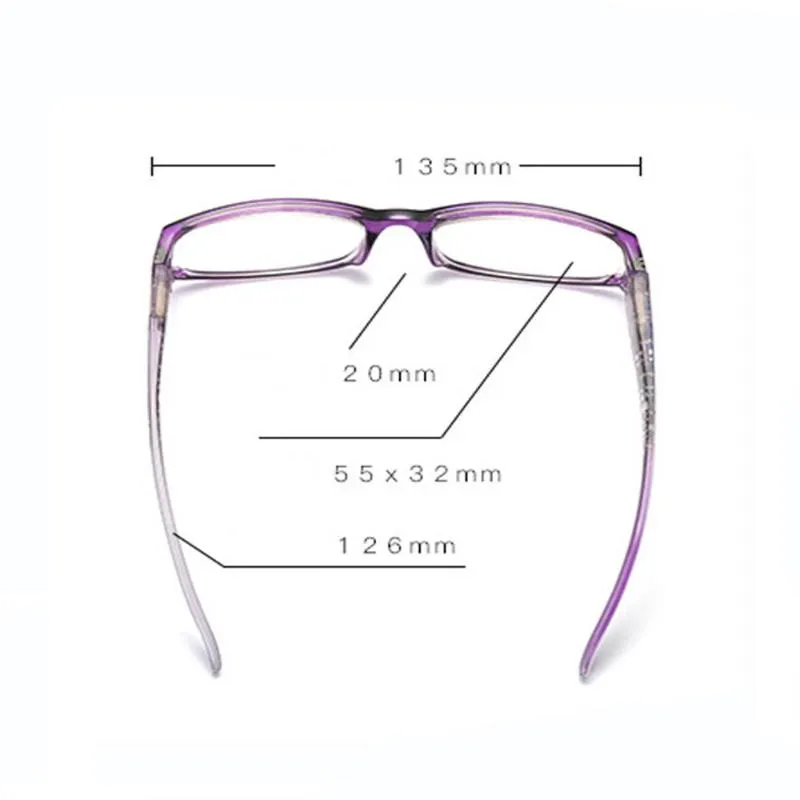 Óculos de sol dois pares Design copos de leitura de mulheres retângulo retângulo completo retro elegante anti-azul fadiga 0 75 1 1 25 1 5 a 4238f