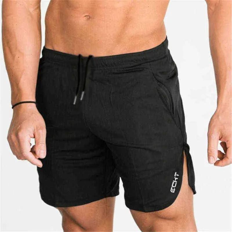 2021 New Fashion Tasca con zip Pantaloncini da uomo in cotone Bodybuilding Pantaloni sportivi Fitness Pantaloncini corti Jogger Palestre casual Pantaloncini da uomo G220223