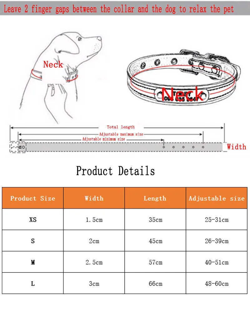 Colliers de chien en cuir personnalisables Les colliers d'étiquette de chien personnalisés conviennent aux petits, moyens et grands chiens Bulldogs Beagles 211006