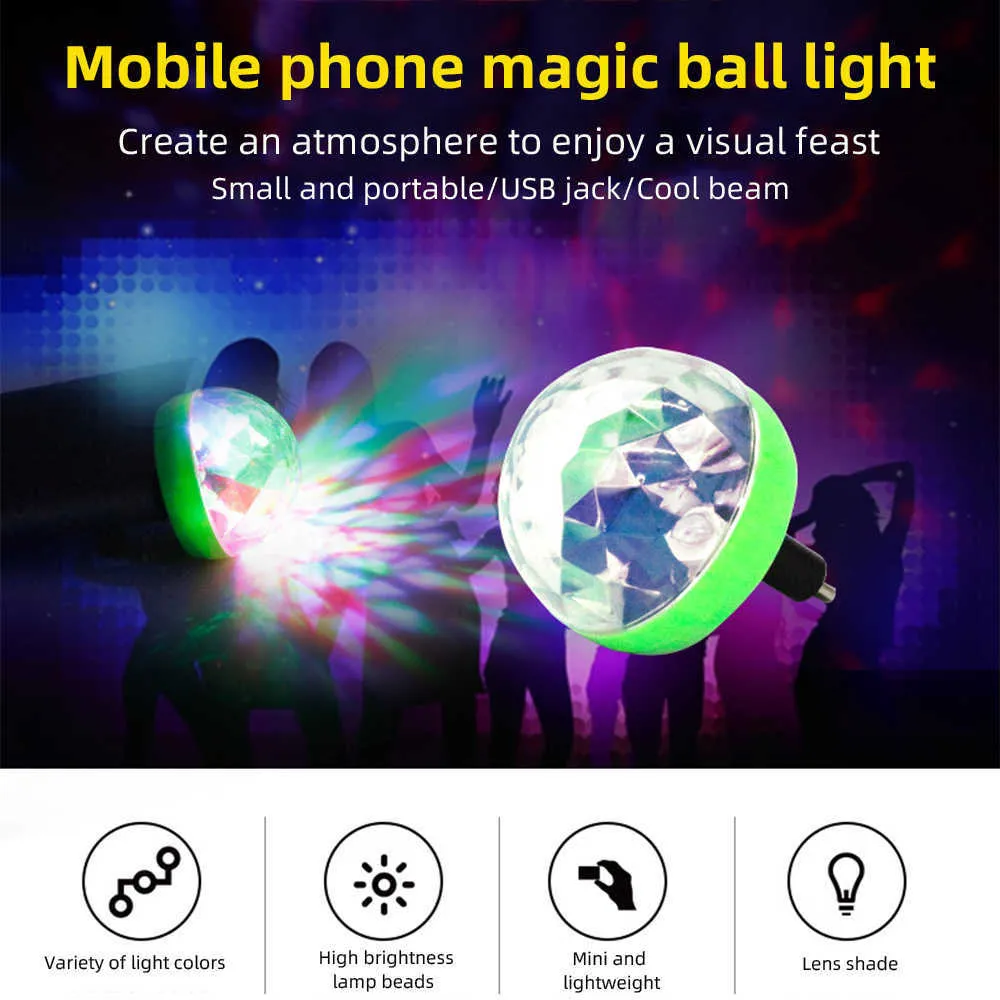Auto Auto Lampe USB Licht DJ RGB Mini Bunte Musik Sound Licht USB-C für Apple Urlaub Party Karaoke Atmosphäre lampe Willkommen Licht