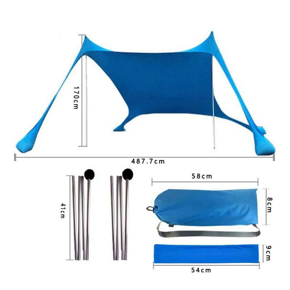 ビーチキャノピー釣りキャンプ用防水日焼け止めテントシェード布携帯用屋外Pergola Y0706