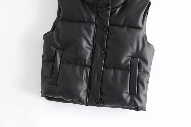 Toppies Gilet in pelle nera Pu Giacca da donna Cappotto Autunno Inverno Capispalla Puffer Donna 210819