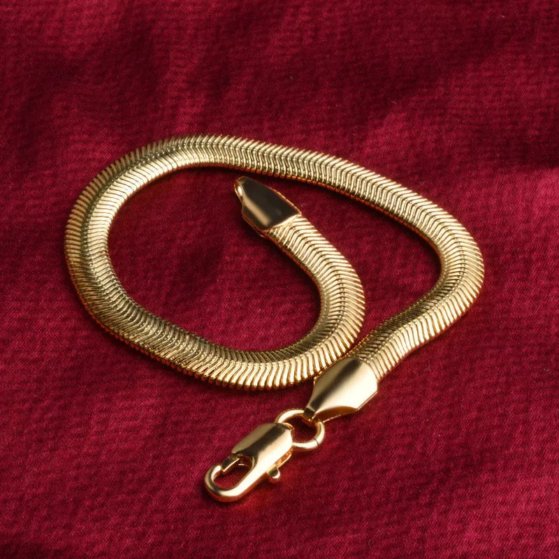 Bracelet serpent en acier inoxydable pour hommes et femmes, bijoux à la mode, noir et or, livraison directe