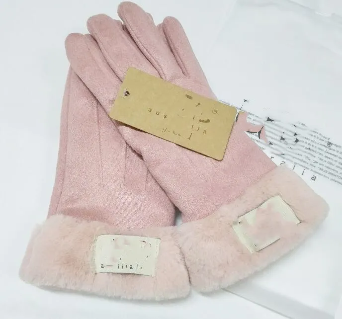 Европейские и американские перчатки, женские осенне-зимние сенсорные перчатки с плюшевыми и утолщенными теплыми перчатками257Q