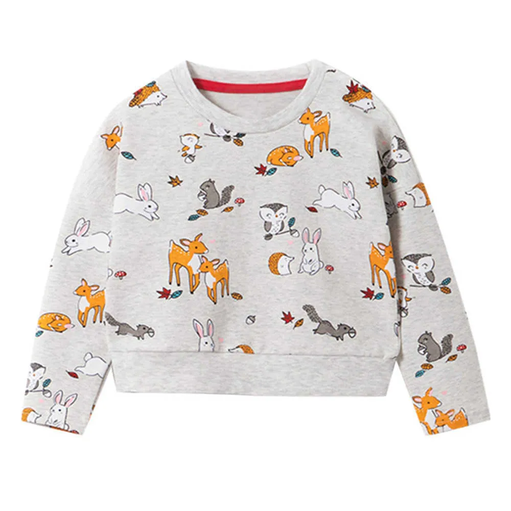 Metri di salto Felpe arcobaleno ragazze bambini Abbigliamento in cotone che vende Unicorn Toddler Sport Top Autunno Primavera 210529