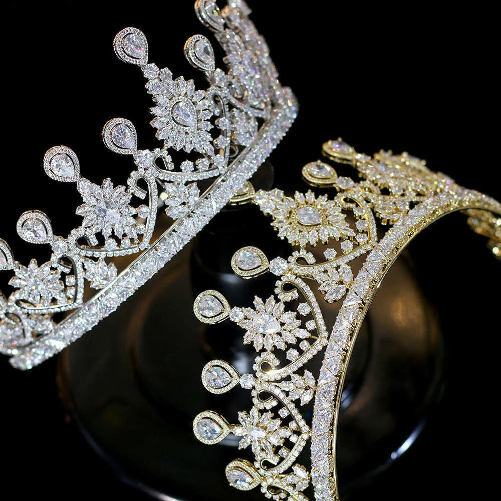 Новая роскошь Большая форма Женщины Bridal Свадьба Tiaras Coroa de Noiva Sparks Tiaras и Crown Headband Аксессуары для волос X0625