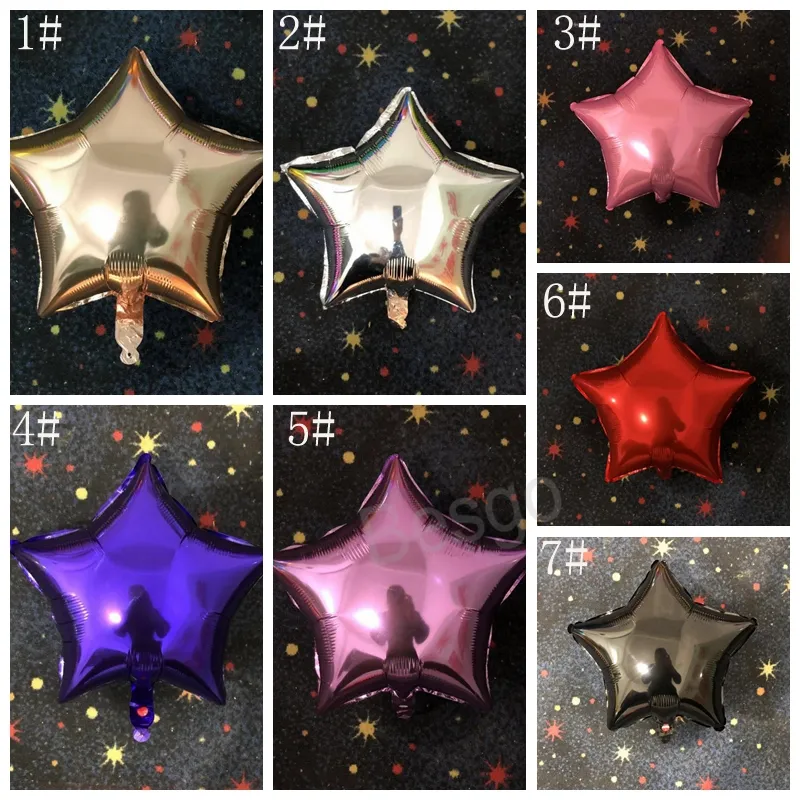 18 Inch Five Star Shaped Balloon Hotel Wedding Balloon Christmas Halloween Birthday Aluminum Foil Balloons Party Decoration BH6150 TYJ