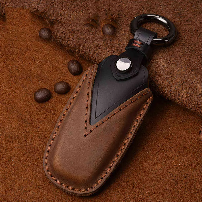 Leather Car Key Cover Case for Audi A6 A7 A8 Q8 Etron C8 D5 A8L A6L 2018 2019 2020 Cover Accessories Car Key Protection2755935