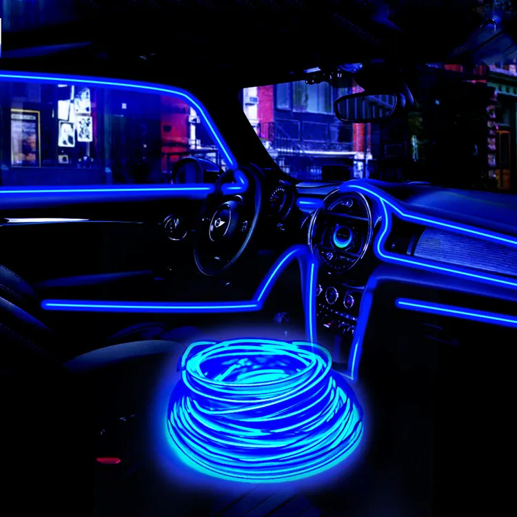 Neonowy znak LED El Wire 30m 10 Kolorowanie Rope Rurka Kabel 2 3 mm DIY Light Pasek Elastyczne światła Świeci Party Dekoracja tańca 237o