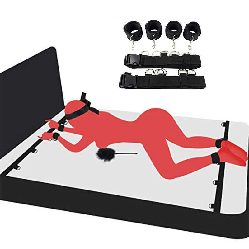 セクシーなエロティックな奴隷大人のゲームストラップ拘束女性のためのセックスおもちゃハンドカフネックアンクルカフスBDSMボンデージセットRE215C788311
