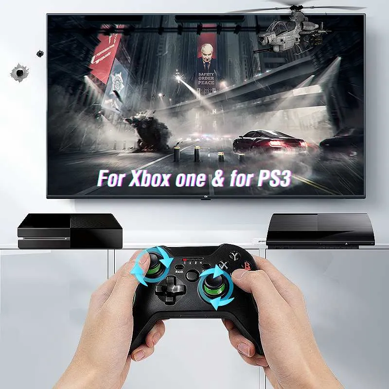 24GワイヤレスゲームコントローラーXbox Oneコントローラー用PS3AndroidスマートフォンゲームパッドWIN PC 7810 GamePads3993538