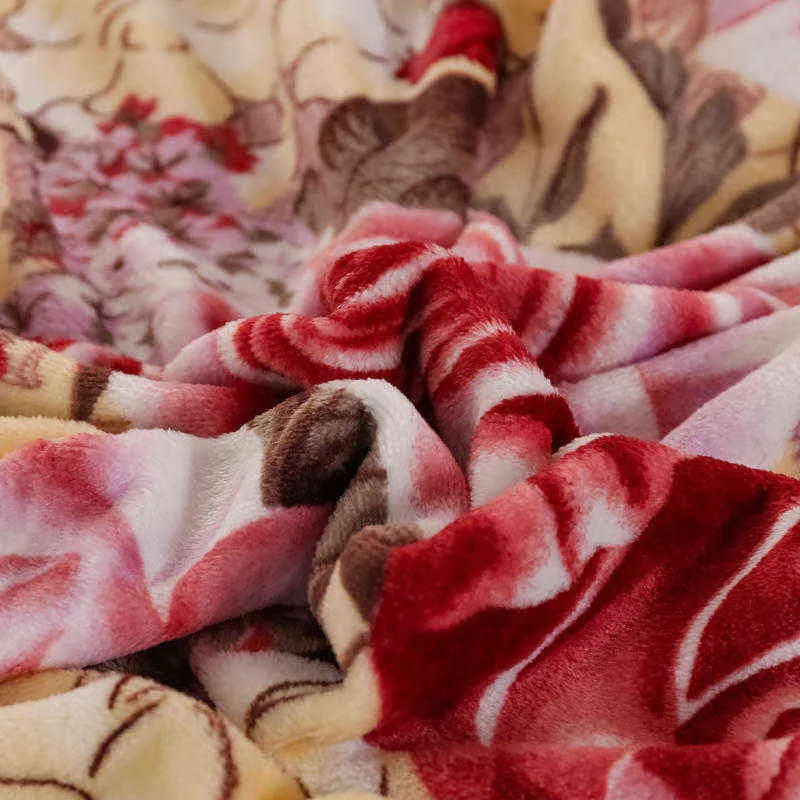 Plaid letti Coperta in pile di corallo stampato a fiori sul letto Copriletto morbido e caldo in flanella sul letto Queen / King Coperta l'inverno 211122