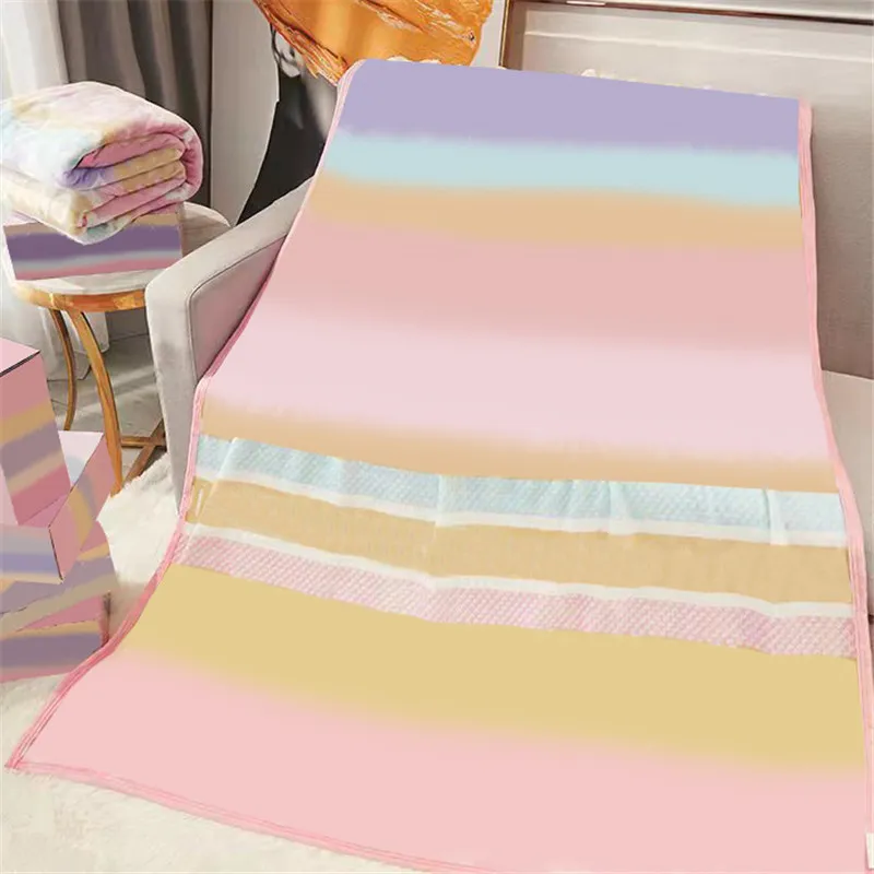 Стильные одеяла с градиентом радужного цвета, одеяло с рисунком подсолнуха и принтом, 150-200 см, теплый толстый чехол для дивана-кровати Outdoor302o