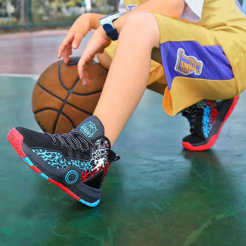 Jongens basketbalschoenen hoogwaardige top zachte niet-slip kinderen sneakers dikke zool sport outdoor boy trainer mand 947086099