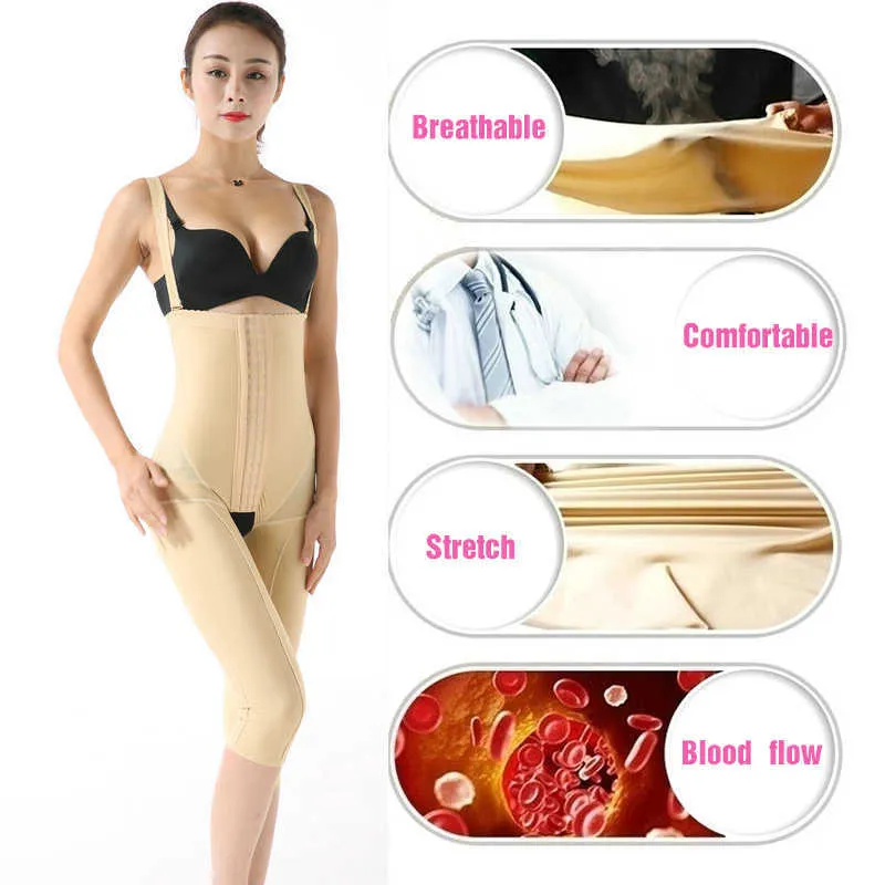 Yisheng Bodysuit Shapewear Women Body Shaper Fettsugning Postkirurgi Gå ner i vikt Spahers