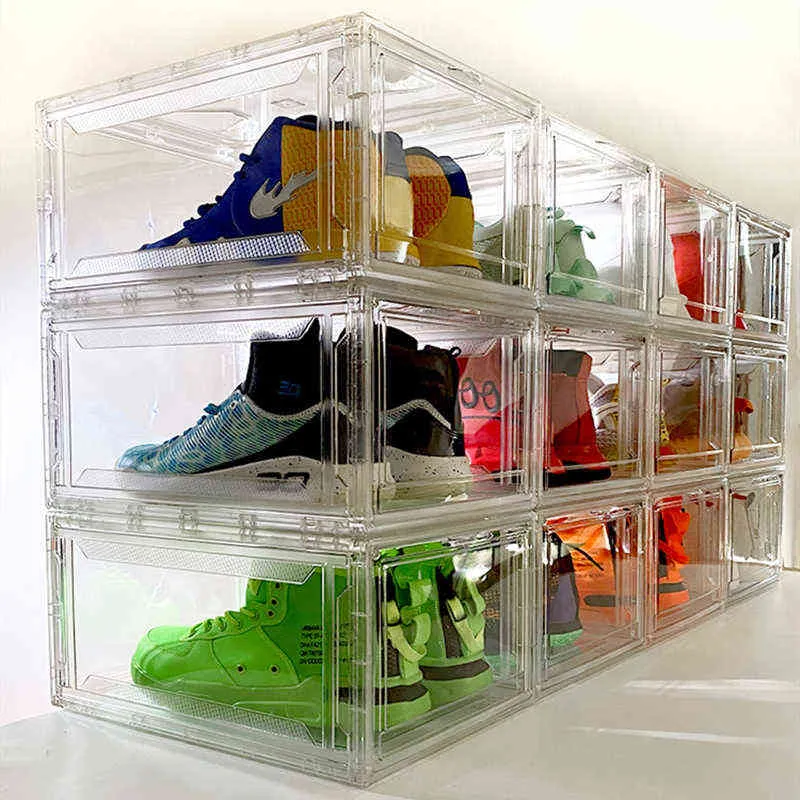 Przeciwutleniaczowe pudełko na buty HD Druszproodporne akrylowe sportowe magazyn organizer s sklep pokazowy produkty modowe 2813