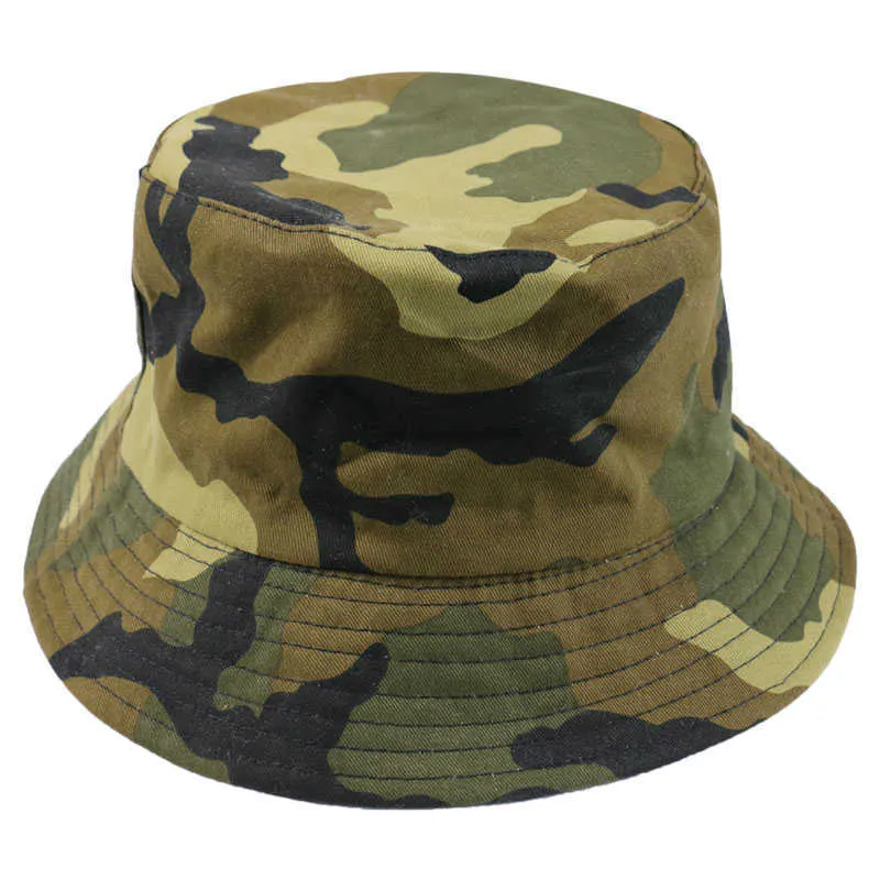 FOXMOTHER Nuova moda autunnale Camo Gorras Casquette Army Green Camouflage Cappelli da pesca Secchio Caps Donna Uomo X2202141952973