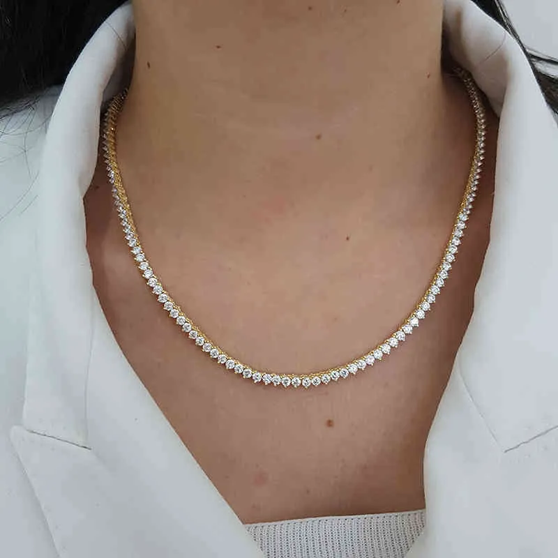 Fashion Waterway Choker Collana in argento 925 con diamanti da sposa minimalista elegante le donne Gioielleria turca di lusso super trendy