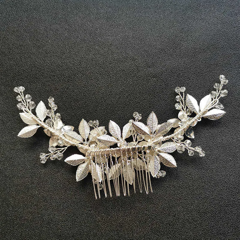 SLBRIDAL Handmade Crystal Rhinestone Freshwater Pearls Flower Bridal Hair Comb Wedding Hair Accessory Bridesmaids Women Jewelry X0625