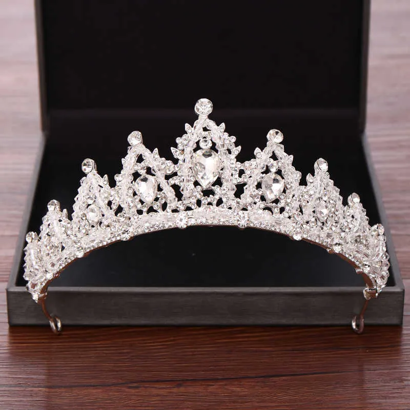 Свадебные аксессуары для волос свадебные коронки и тиары серебряные цветные хрустальные горный хрусталь Свадебная корона невеста Tiara головной элемент Diadem X0625