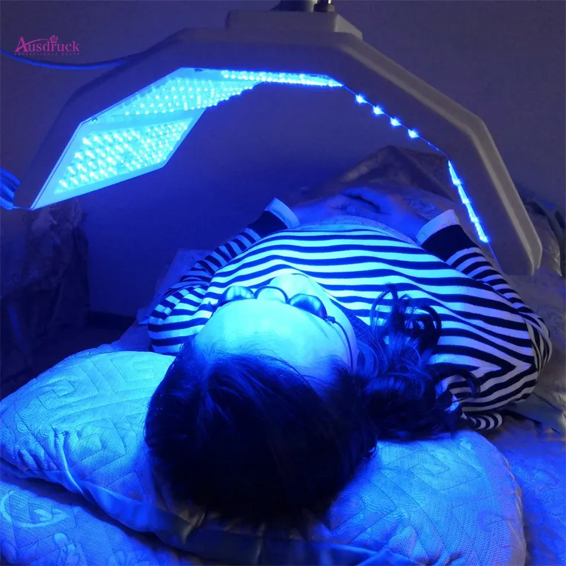 7w 1 New Arrival PDT LED Light Therapy Twarz Skin Odmłodzenia Scrubber MicroCurrent Bio Dokręcić Usunąć Trądzik Marynarka Facial Aqua Oxygen Jet Peel Beauty Machine Spa