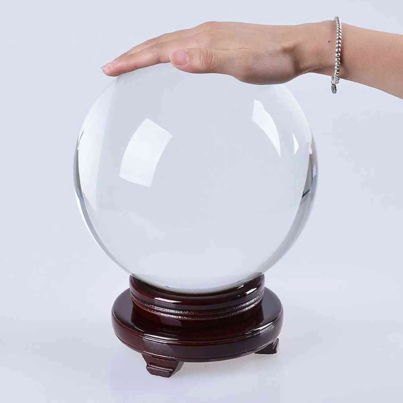 Ship från USA 200mm Crystal Ball Rare Clear Asian Quartz Feng Shui Sphere Fashion Home Decor Magic Gratis 211101