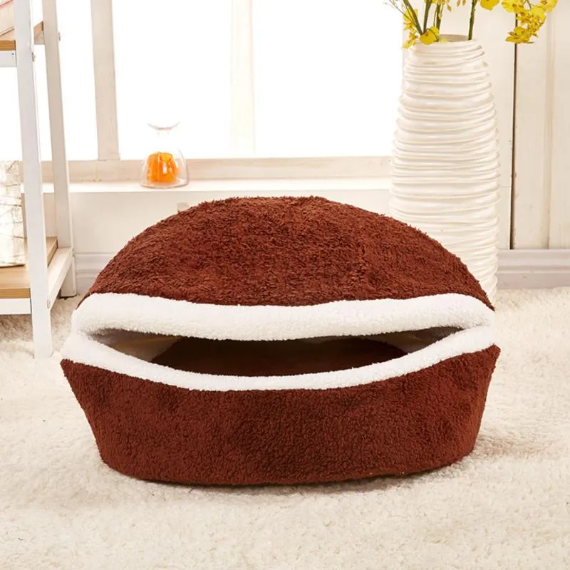 Kennels Pens 45x35cm Pet Dog Bed Créativité Burger Modélisation Chat Maison Portable Lavable Petit Teddy Saisons Universel Chaud Teacu267O