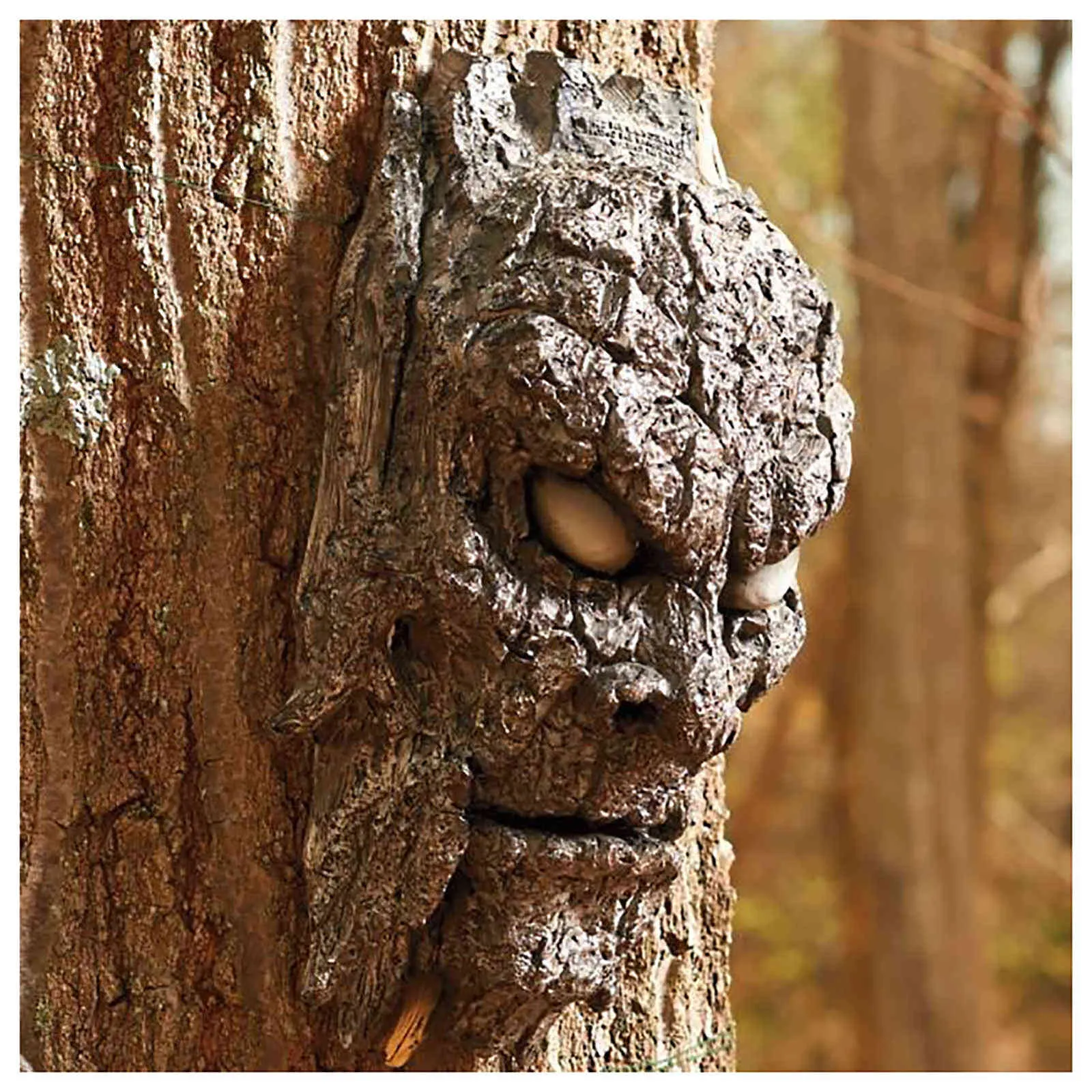 Créatif résine arbre visages décor extérieur lunatique patte Hugger Statues écorce fantôme visage caractéristiques décoration HANW88 211105