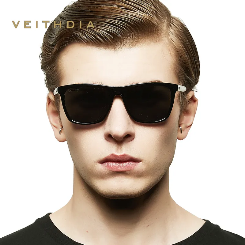 Veithdia Brand للجنسين Retro Aluminium TR90 نظارة شمسية مستقطبة العدسة عتيقة إكسسوارات نظارات الشمس للرجال 2220302215S