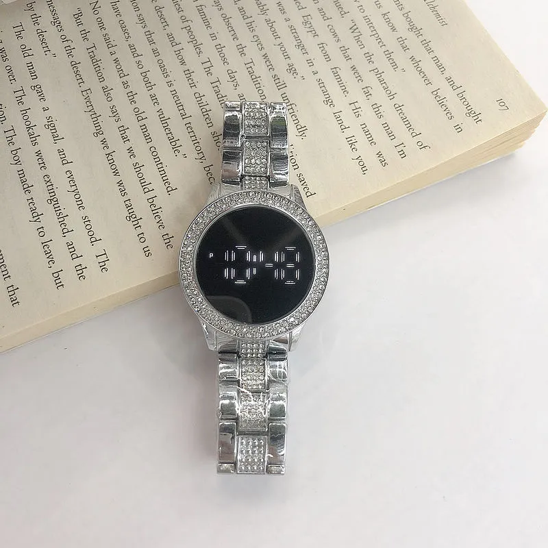Relojes LED con tacto de diamante para mujer, moda resistente al agua, reloj de pareja para mujer, pantalla única, el regalo más especial, mermelada tangan peremp197x