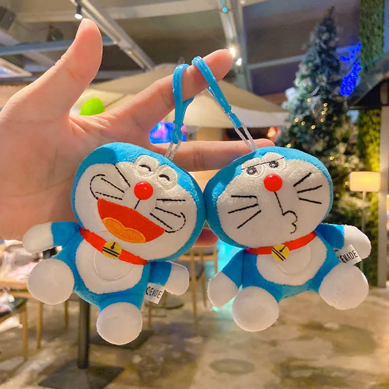 Pelúcia Jingle Cat Doraemon Cute Bag Ornaments Cartoon Couple Boneca School Bag Ornaments Boneca Jóias Chaveiro G1019