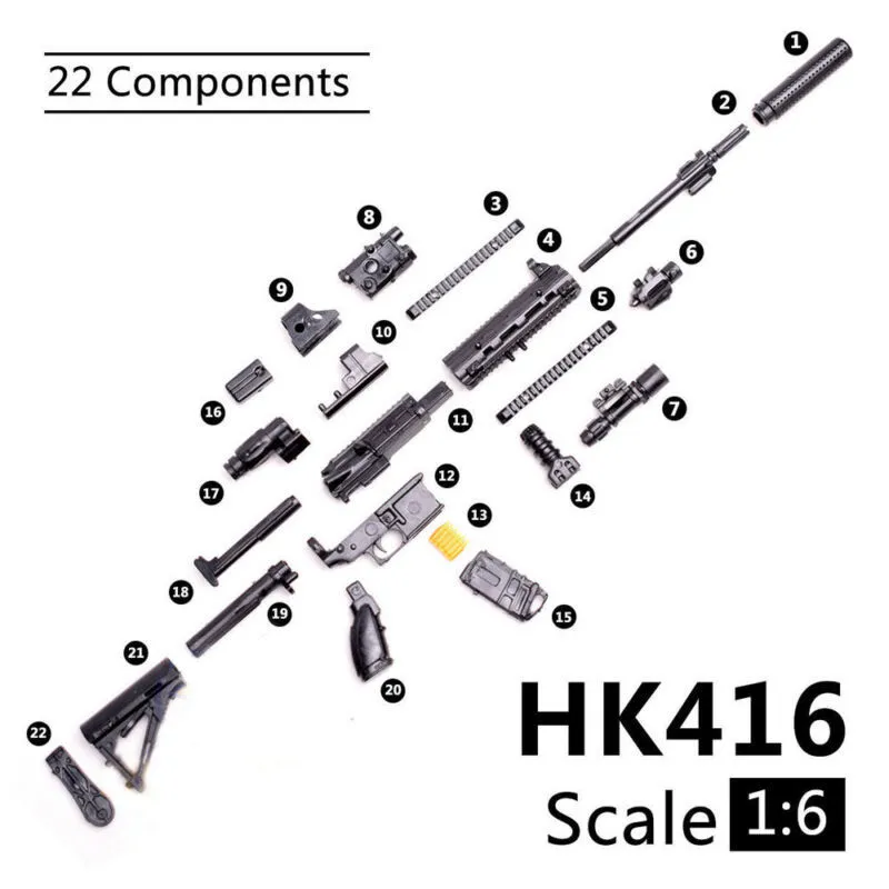 1: 6 Skala Toy Gun Model Building Block Set M134 MG42 AK47 98K Rifle Puzzles Montaż Pubg Weapon for Action Figury Factory Najlepsza Hurtownie