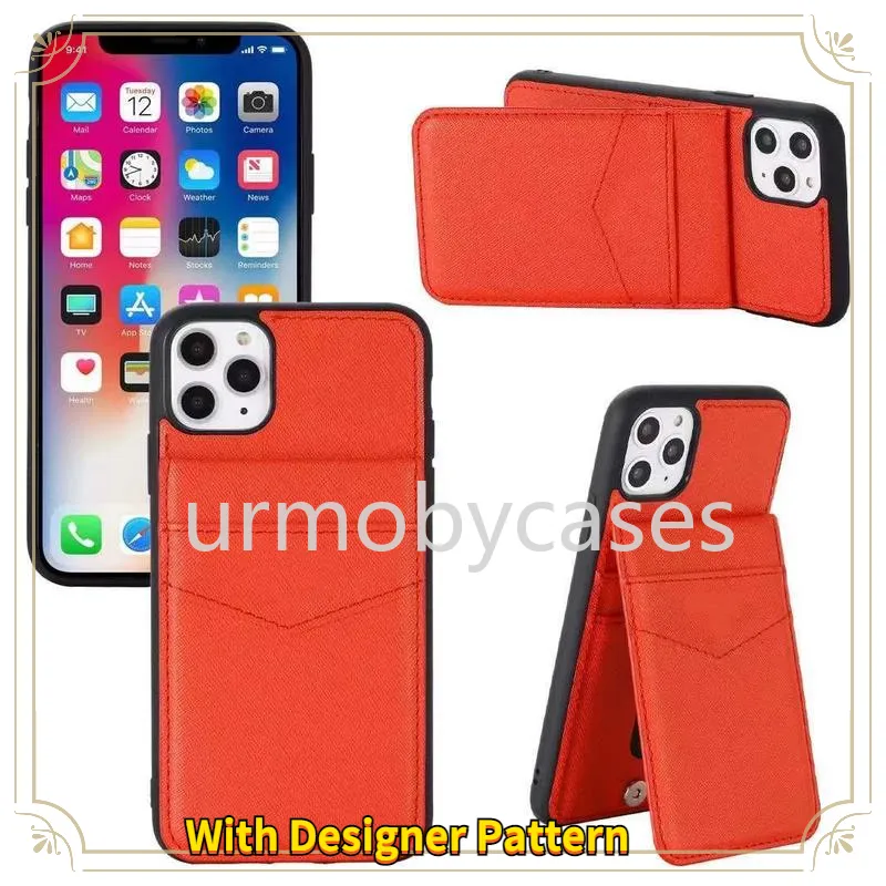 Designer Multi Card Slot Phone Case för iPhone 13 12 Pro Max 11 XS XR 7 8 Plus Fashion PU Leather Card Holder Cellphone Cases3682044