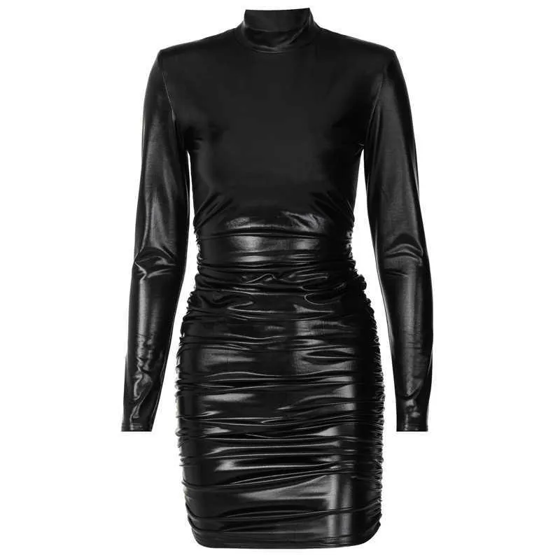 Mujer Sexy Bodycon manga larga vendaje vestido invierno gótico vestidos para mujer fiesta noche Club negro ropa D0A3441K 210712