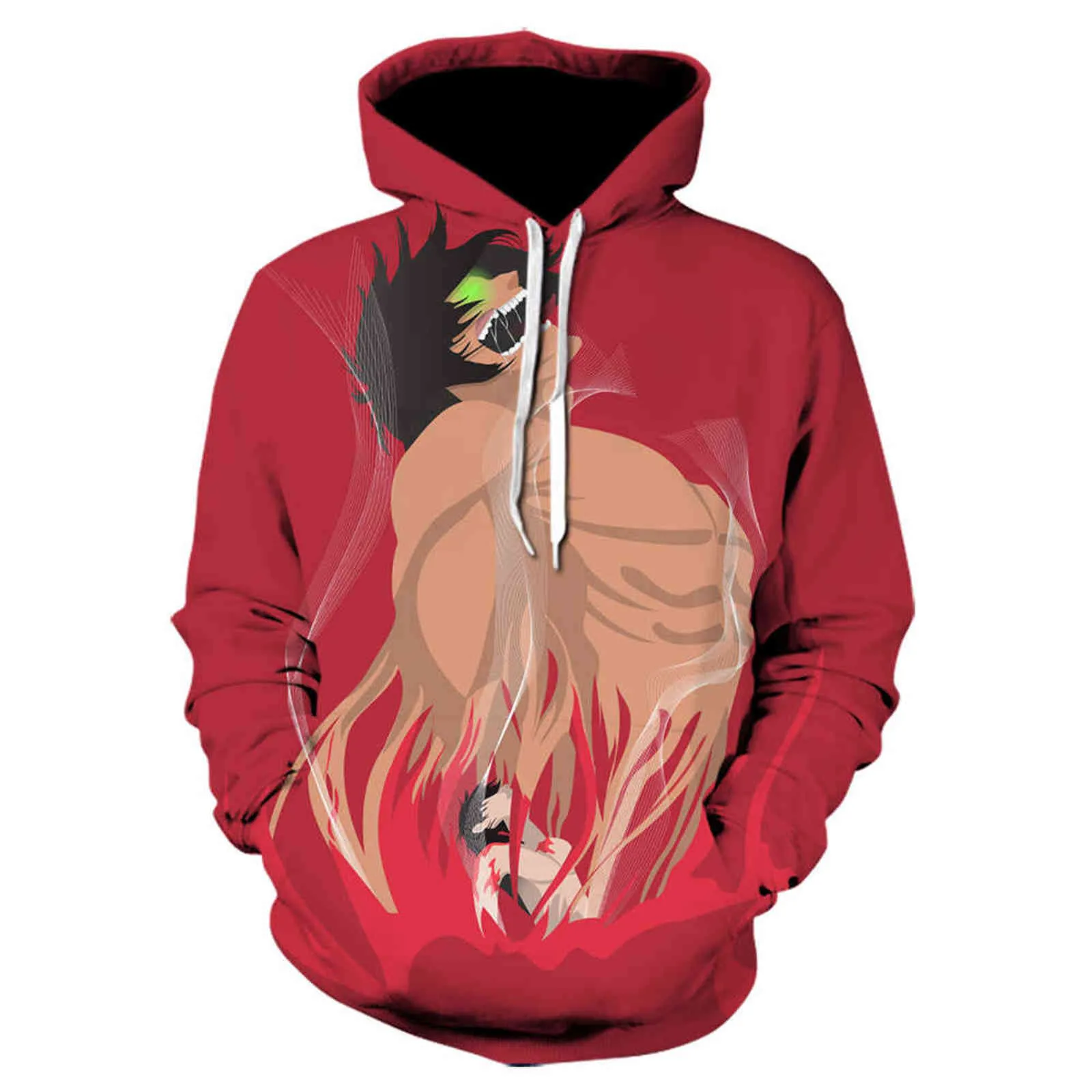 2021 Automne / Hiver Cartoon Sweats harajuku hoodies itachi anime 3D Print hoodie une pièce Casual Pullover veste sudaderas Y211122