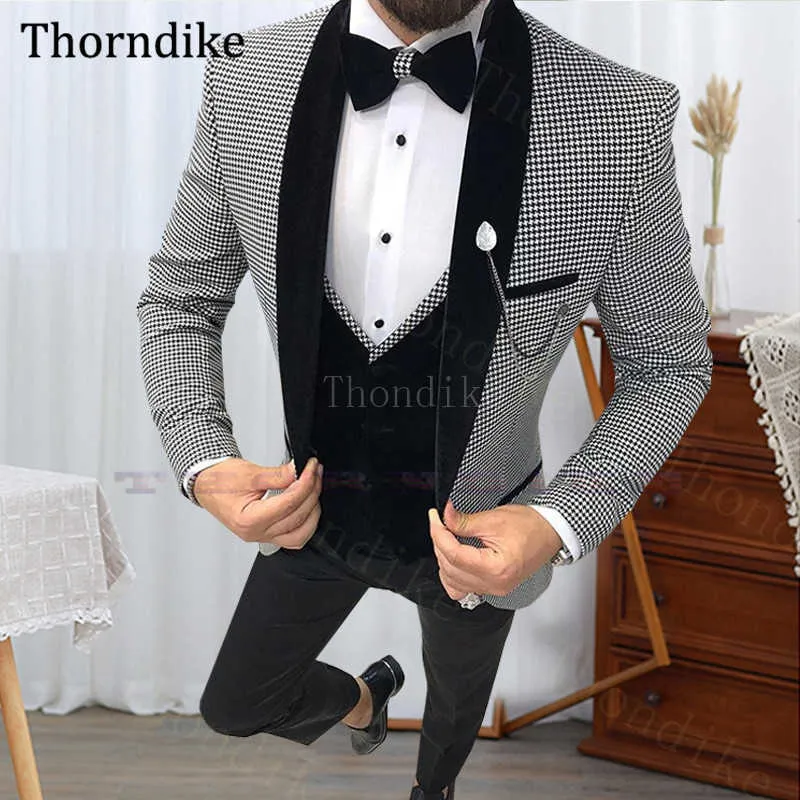 Gwenhwyfar Custom Made Black Shawl Lapel Wedding Suit For Men,Three Pieces Party Prom Terno, Autumn Winter Elegant Groom Tuxedos X0909