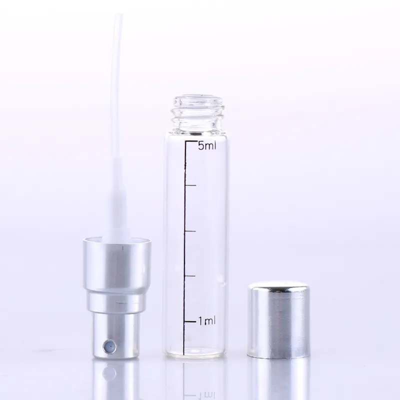 2,5 ml 3 ml 10ml Clear Scale Parfym Glasflaska Svart guld Silver Lid Parfum Spray Atomizer Tom kosmetiska förpackningar 