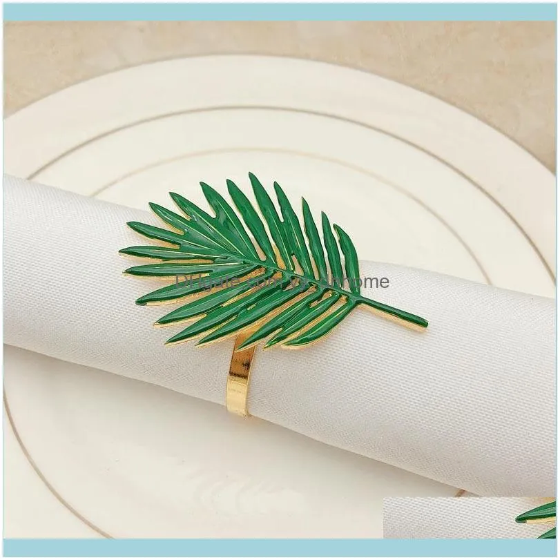 NEW-6Pcs/Lot New Napkin Ring Sunflower Leaf Napkin Circle Plant Leaf Buckle Meal Party Desktop Decoration1