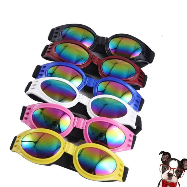/ lote moda cão bonito ajustável beleza dobrável animal de estimação óculos de sol fresco proteção de vento goggles atacado