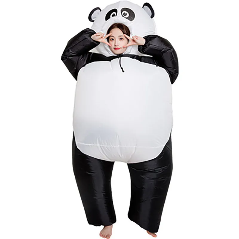 Mascot boneca traje inflável panda traje para mulheres adulto unisex anime urso mascot vestido animal leite gado carnaval festa hallowee