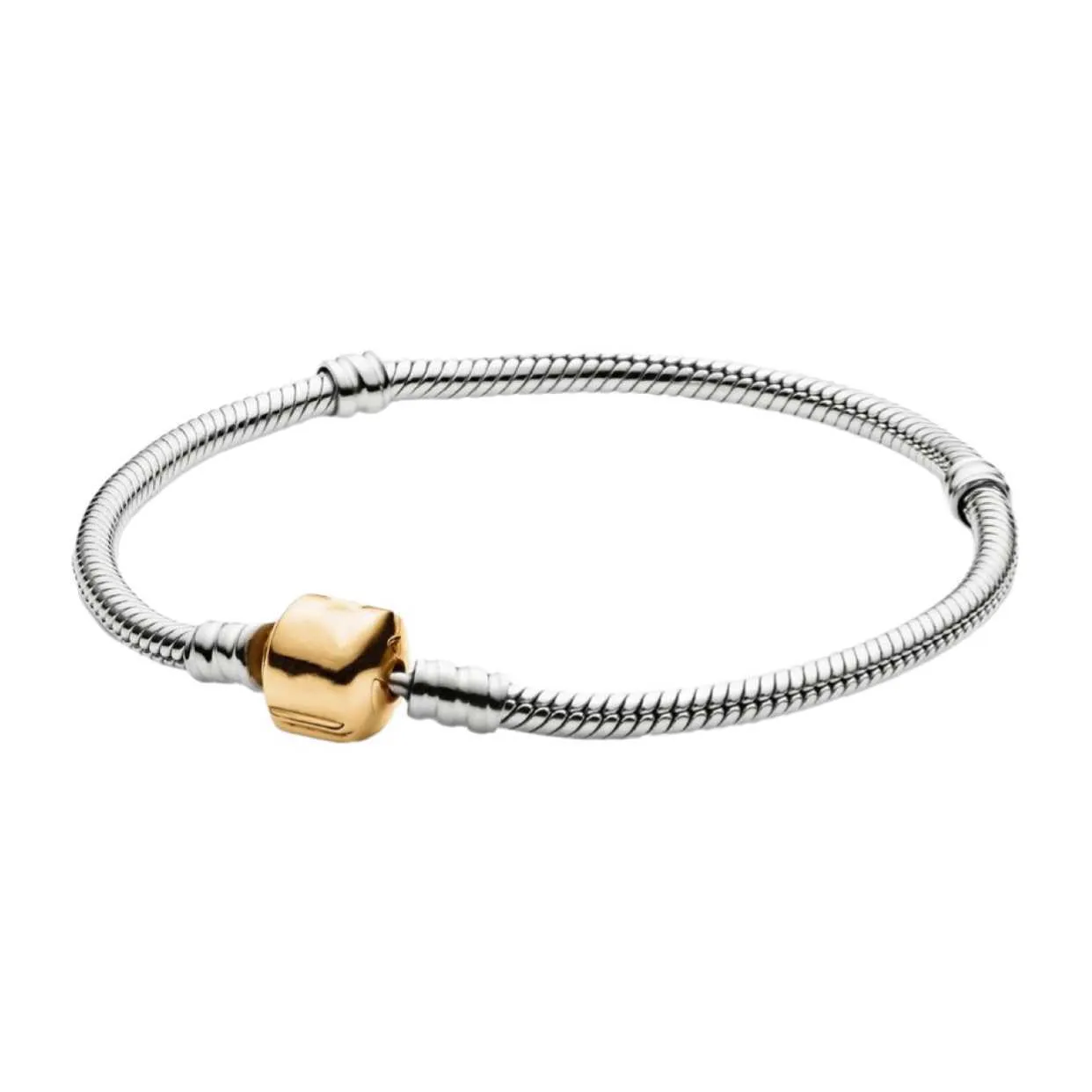 Bracelet en argent Sterling 100% 925 véritable pour femmes, en cristal, cœur d'amour, adapté aux bijoux de charme originaux à faire soi-même