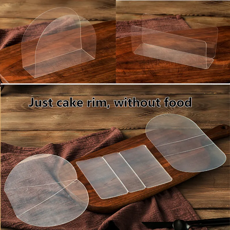 Stobag 100st Cake Rim Transparent Rectangle Cut Pieces Mousse Packning Cake Roll Rim Point Diy Handmased Part Wedding Without Food 2303Q