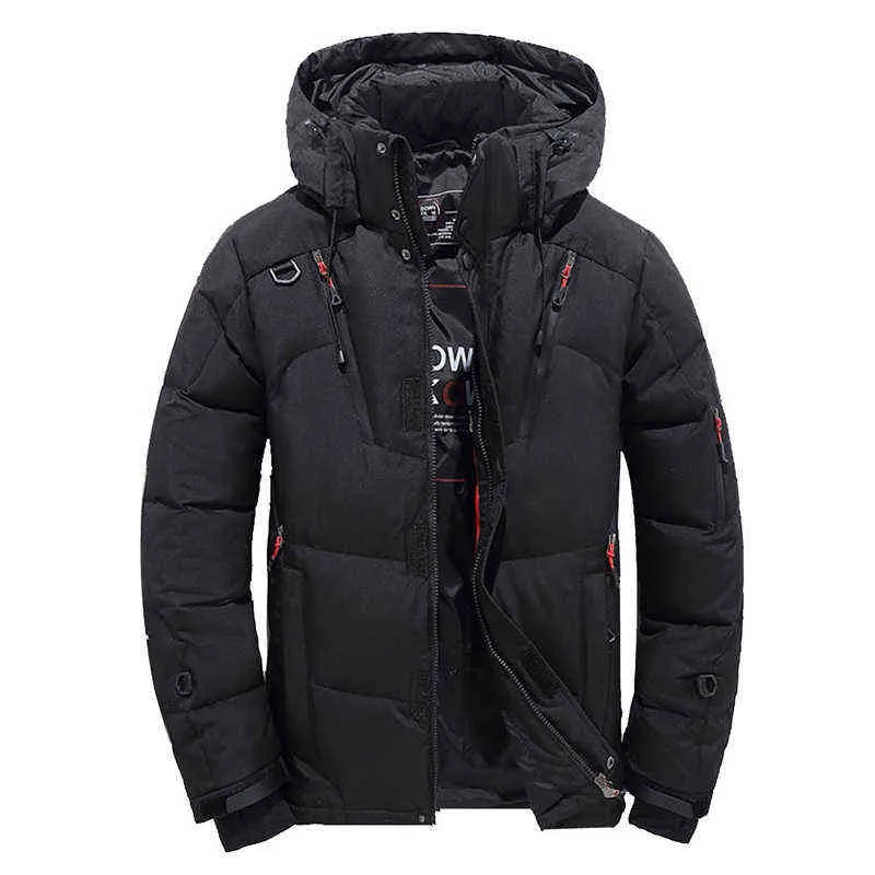 Piumino d'anatra bianca invernale da uomo Parka imbottito oversize con cappuccio Cappotti da neve caldi spessi all'aperto Cappotti Plus Size 4XL 211110