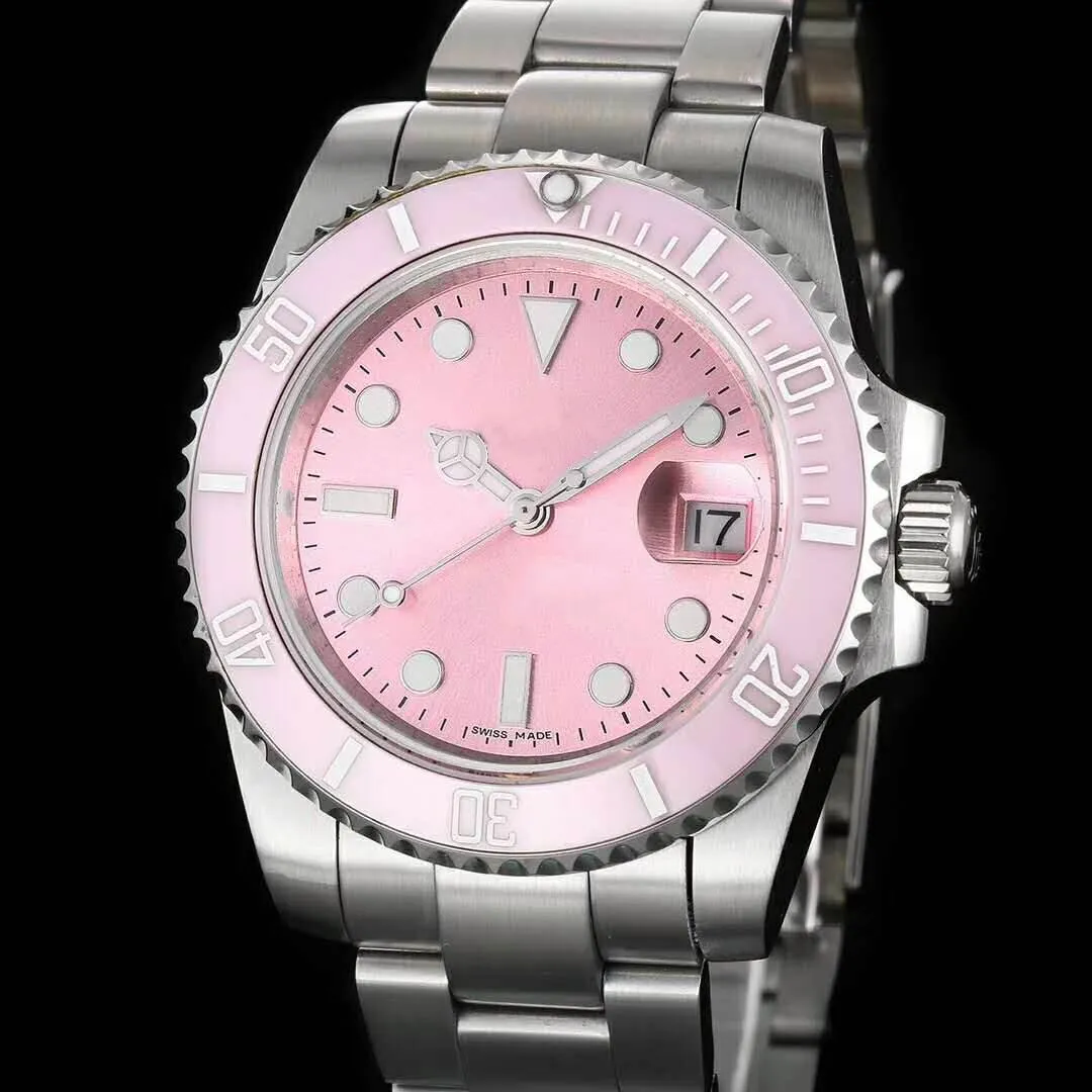 Apk007 2813 Automatic Movement Pink Dial Sports Mechanical ladies Watches Stainless Steel241B