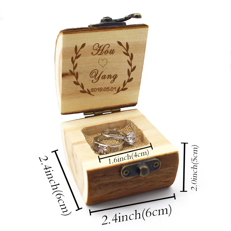 ring box Forest Retro custom exchange ceremony Newlyweds wedding marriage surprise party decoration for ring holder T200827