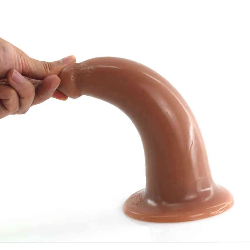 Nxy Dildos Soft Anal Sex Toys pour Homme Double Couche Silicone Butt Plug avec Ventouse Champignon Forme Épaisse Circonférence Adulte Produit 1204
