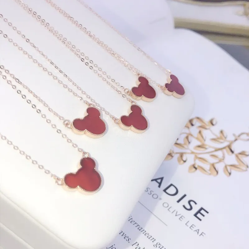 Anhänger Halskette Roségold Karneol Damen Schlüsselbeinkette verstellbar Qixi Gutes Produkt