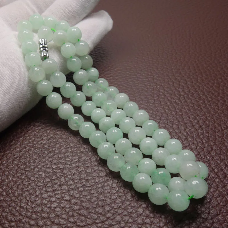 10mm yeşil bir zümrüt boncuk kolye jade mücevher jadeite musmulet moda% 100 doğal cazibe hediyeler kadınlar için q0531264q