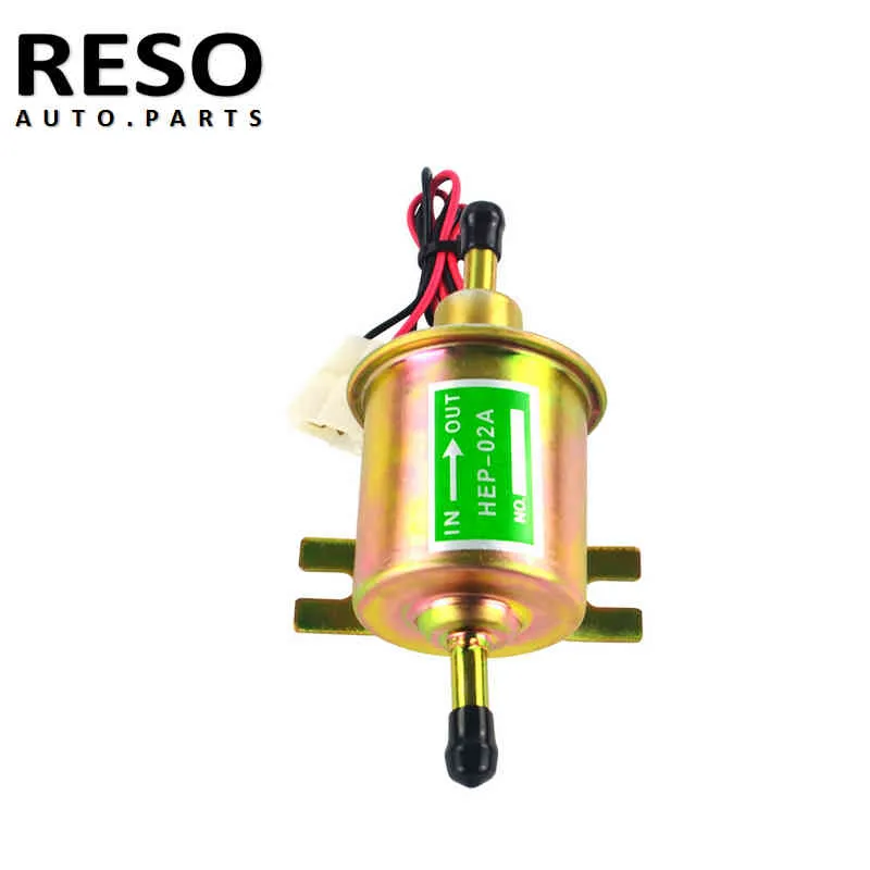 Reso-- Universal 12V brandstofpomp Elektrische diesel benzine lage druk bout fixing draad HEP-02A voor autolarburateur motorfiets ATV